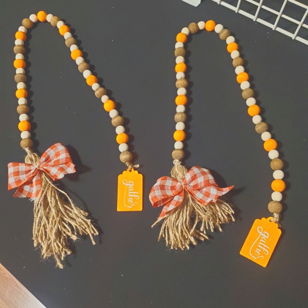 1 LARGE FALL WOODEN BEAD GARLAND